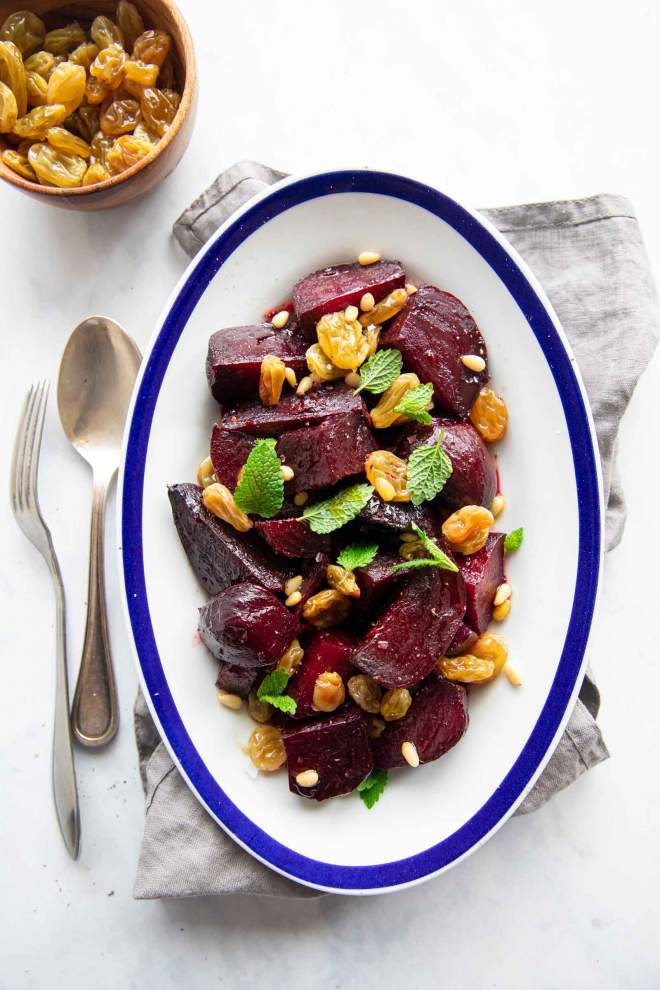 Roasted Beets with Mint and Sultanas