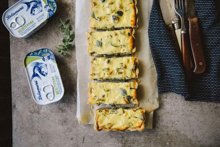 Seasonal Vegetables and Tuna Mediterana Tart Seasonal Vegetables and Tuna Mediterana Tart with Creamy Ricotta and Yogurt Topping